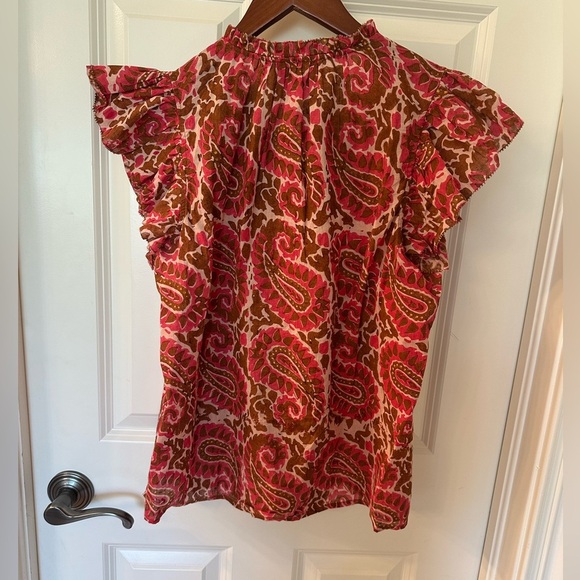 Cleobella Calla Blouse in Aurora Floral Ruffle Sleeve Top - Picture 4 of 5